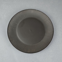 Service de table en céramique 18 pièces, vaisselle en grès noir, assiettes à soupe, style nordique pour les fêtes