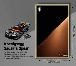 Vitrina de Pared con Iluminación LED Integrada para Exhibición de Modelos de Autos <span class=keywords><strong>Koenigsegg</strong></span> <span class=keywords><strong>Jesko</strong></span>, Marco de Espejo, Diseño Moderno - Product Image 6