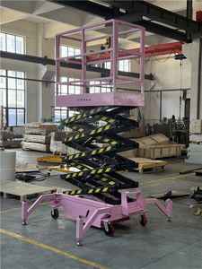 Platform kerja udara hidrolik dapat digerakkan portabel pengangkat gunting semi-elektrik OEM & ODM dukungan purnajual - Product Image 2