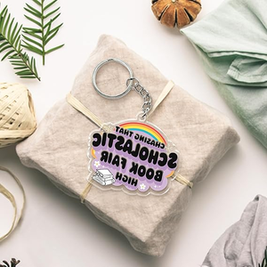 Llavero de moda al por mayor, ligero, impermeable, de 2 pulgadas, de acrílico con patrón de letras, accesorios para llaveros - Product Image 1