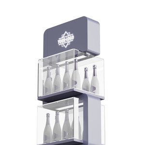Piso <span class=keywords><strong>en</strong></span> forma de S, soporte de exhibición de licor de vino acrílico transparente, tienda de bebidas alcohólicas, gabinete de almacenamiento, estante para botellas de whisky de vino - Product Image 5