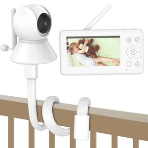 VOX Monitor bayi Video 4.3 inci Babyphone 2 cara bicara lagu pengingat susu aktif menangis dengan kamera Digital