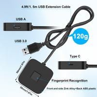 Hub USB 3.0 con Lector de Huellas Dactilares Windows Hello Touch ID y Cable de 1.5m/4.9ft para Windows 10/11/12
