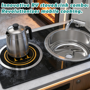 Évier compact et plaque de cuisson à induction JDA, combo innovant en acier inoxydable SS304, gain de place pour maison mobile, caravane et vie nomade - Product Image 4