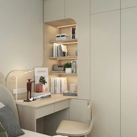 Armoire de chambre en bois avec penderie intérieure en aluminium à 4 portes coulissantes, design coiffeuse, rangement intégré