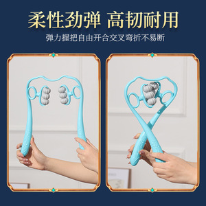 Masajeador de cuello de seis ruedas, dispositivo de masaje manual para cuello, hombros, cintura, piernas, cabeza convexa, color azul - Product Image 2
