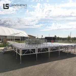 เวทีเคลื่อนที่อลูมิเนียมสำหรับใช้งานกลางแจ้ง ป้องกันการลื่นไถล เหมาะสำหรับใช้งานในร่ม งานคอนเสิร์ต แท่นยืน โพเดียม หลังคาทรงสามเหลี่ยม โครงถักสำหรับจัดแสดงและเวทีสำหรับจัดงาน - Product Image 5