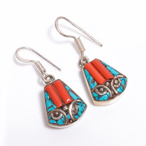 925 argent Tibétain En Gros Belle Bijoux De Boucle D'oreille De Mode, Boucle D'oreille Vintage, Beaux Bijoux - Product Image 1