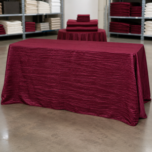 Event <b>Tablecloth</b> Crinkle Taffeta Textured Table Linen for Wedding Banquet Resort and Gala Programs - Product Image 1