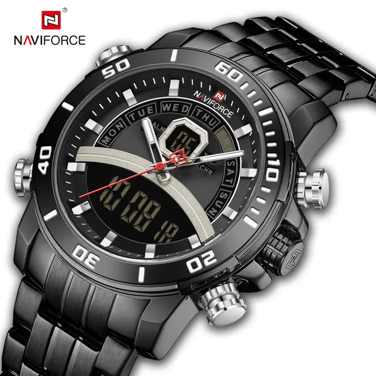 NAVIFORCE 9181 BB 2020 jam tangan kuarsa Analog desain baru untuk pria jam tangan pabrik