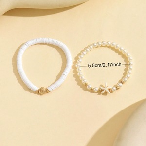 European and American cross-border Bohemian style starfish tail beaded necklace and <b>bracelet</b> <b>set</b>, fashionable imitation pearl - Product Image 4