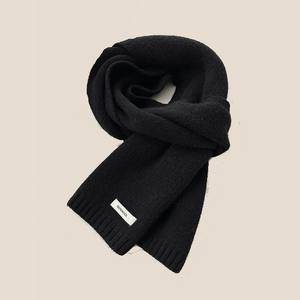 Bufanda de Lana de Color Sólido Otoño Invierno con Logotipo Personalizado, Bufanda Cálida de Punto Suave Unisex, Bufanda de Lana Australiana para Parejas - Product Image 5
