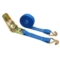Sangle d'arrimage à cliquet en polyester durable de 1 pouce avec plusieurs crochets, résistance à la rupture de 1200 kg, ceinture de fixation de cargaison personnalisée