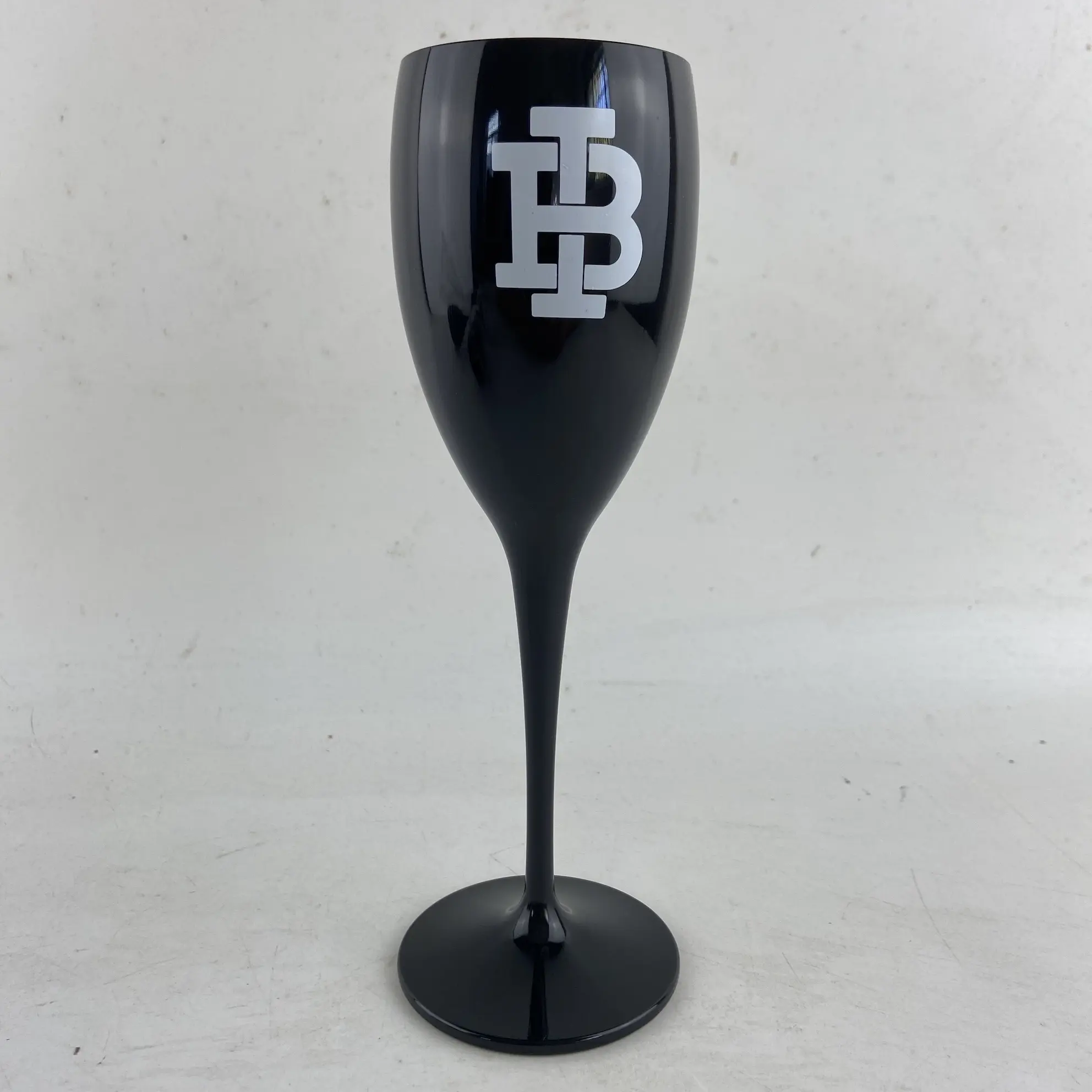 5oz gelas klub Bar plastik Flute sampanye hitam desain klasik