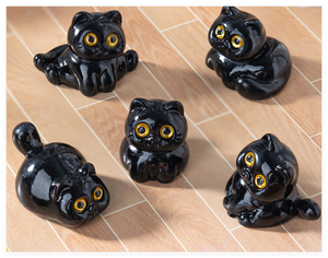 Resina in miniatura nero gatto all'ingrosso animali Mini figure giocattoli <span class=keywords><strong>fata</strong></span> giardino figurine 3d per bambini da collezione acquario decorazione - Product Image 4