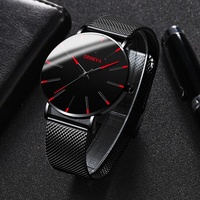 Montre Homme Tendance à Aiguille Bleue, Bracelet Acrylique, Boîtier en Alliage Écologique, Quartz, Style Affaires - Meilleure Vente