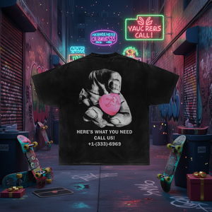 T-Shirt Oversize con Grafica Pill, Stile Streetwear Y2K, Maglietta per Bambini, Regalo di Natale, Manica Corta, 100% Cotone Jersey Stampato - Product Image 2