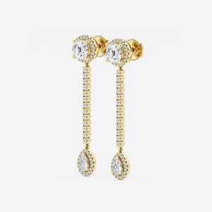 ต่างหูเพชรทรงหยดน้ำ 3 กะรัต หลายรูปทรง เพชรเลี้ยงในห้องปฏิบัติการ ดีไซน์หรูหราทันสมัยสำหรับผู้หญิง ต่างหูห่วงแบบหรูหรา - Product Image 5