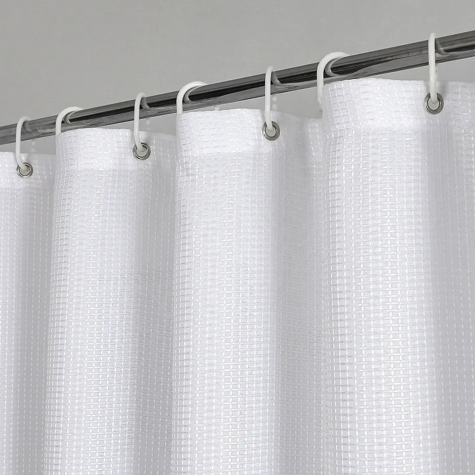 OWENIE Hot Selling Unique Custom Fashion New Product Cheap White Fabric Shower Curtain With Waffle Texture