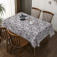 Nappe ronde à pompons de style occidental, personnalisable, imprimée, vente en gros, décorations de mariage modernes et élégantes, réutilisable pour la maison