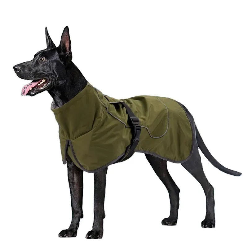 Vente en gros de vêtements pour grands chiens veste matelassée d'hiver vêtements épais et chauds réfléchissants imperméables à double couche pour chiens