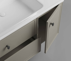 Meuble sous-vasque en bois massif de style moderne nordique avec miroir éclairé en céramique étanche mural pour hôtels - Product Image 5