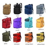 Vente en gros Sac à dos tactique 45L Sac à dos tactique Molle avec logo personnalisé Sac à dos tactique avec doublure Oxford à motif camouflage pour les voyages