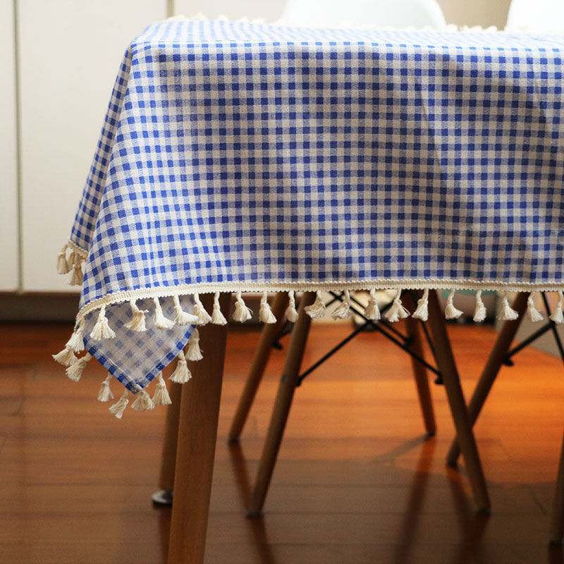 Stile nappa a quadretti blu