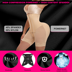 Lève-fesses ouvert post-chirurgie avec logo personnalisé Faja hanche haute compression contrôle du ventre fermeture éclair <span class=keywords><strong>Faha</strong></span> short de forme pour femmes - Product Image 6
