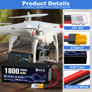 Rc uav & rc कार के लिए <span class=keywords><strong>2</strong></span> ~ 6s 1800mah/2200mah/2600mah ड्रोन बैटरी उच्च दर लिथियम पॉलिमर बैटरी - Product Image 3