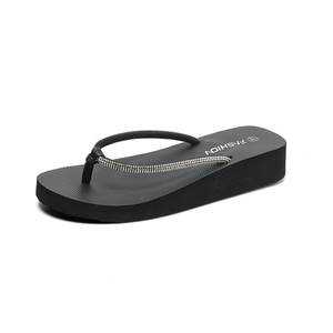 Sandalias de Mujer Beige con Rejilla de Diamantes EVA y PU Negro, Punta Abierta, Antideslizantes, Suela EVA, para Verano y Exteriores - Product Image 1