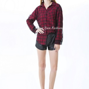 New Casual Fashion <b>Checkered</b> Shirt Women Blouses and Long Sleeved Organza Autumn Comfortable Cotton <b>Top</b> OEM - Product Image 2