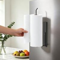 Porte-serviettes magnétique pour réfrigérateur, support mural en métal pour rouleau de papier toilette, porte-serviettes magnétique