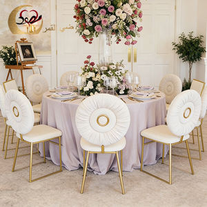 Silla de Boda Moderna de Lujo, Duradera, de Acero Inoxidable Dorado y Terciopelo, al por Mayor - Product Image 1