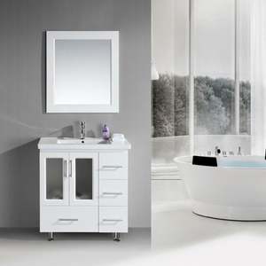 Armoire de salle de bain sur pied de style luxueux avec miroir de salle de bain - Product Image 1