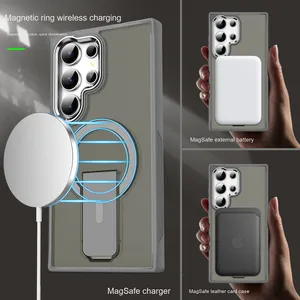 Từ tính chống sốc Matte da-cảm thấy chống-mùa thu điện thoại chủ đứng bảo vệ Bìa trường hợp Đối với Samsung S25 S24 23 cạnh siêu cộng với - Product Image 4