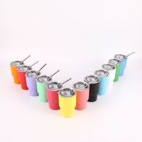 Verres à liqueur en acier inoxydable à sublimation de 6oz au meilleur prix Mini gobelets isolés à double paroi Verre à liqueur avec paille et couvercle
