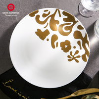 Assiettes en céramique 12 "or mariage français Vintage chargeur assiettes rond Ware chargeur vaisselle plat pour Table vacances fête décor