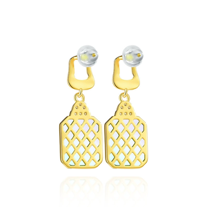Boucles d'oreilles pendantes haut de gamme en jadéite naturelle birmane de qualité A, motif floral, jade de type glace, incrustées d'argent S925 pour femmes - Product Image 1