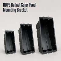 Système de montage solaire au sol pour toiture ballastée, support en polypropylène résistant aux UV, inclinaison de 15°, largeur de module 980-1140 mm, vitesse du vent 45 m/s