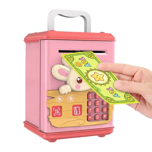 Auto-rolling Money Password Safe Mini Creative Painted Atm FingerPrint Piggy Bank Children's Electronic Piggy Bank Toy