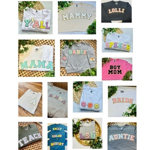 Nhà Máy Bán Buôn Vàng Cạnh Sáng Bóng Long Lanh <span class=keywords><strong>Chenille</strong></span> 6.5Cm Thêu Sắt Trên Chữ Vá Tùy Chỉnh Cho Quần Áo Túi Hat - Product Image 6