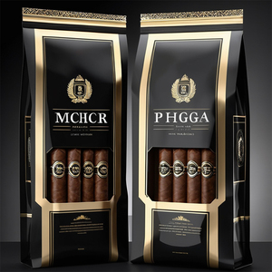 Tùy chỉnh in ấn xì gà tạo độ ẩm đáy phẳng Pouch nhựa mùi bằng chứng Ziplock cigarillo bao bì du lịch xì gà Humidor Túi - Product Image 1