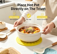 Sous-verres ronds en silicone de luxe au design moderne, résistants à la chaleur, avec napperon doux pour cuisine et salle à manger