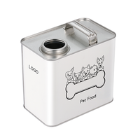 Conteneur de stockage pour aliments pour animaux de compagnie en fer blanc de qualité supérieure, 1 kg, avec poignée métallique, anti-humidité, pour lait et chewing-gum