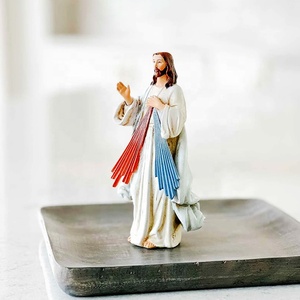 Vente en gros de figurines religieuses artificielles personnalisées pour la décoration de Pâques, figurine de Jésus en résine de la Divine Miséricorde, fabriquée à la main - Product Image 5