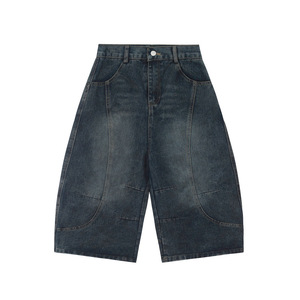Produttore di Logo personalizzato Vintage di alta qualità dei pesi massimi larghi <span class=keywords><strong>italiani</strong></span> Raw gamba larga giapponese cimosa <span class=keywords><strong>Jeans</strong></span> Short per gli uomini - Product Image 3