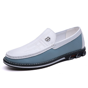 Mocassins pour hommes à bout rond, à enfiler, respirants, semelle extérieure en caoutchouc, doublure en PU, avec boucle décorative, couleur unie, chaussures de conduite décontractées, taille 48 - Product Image 5