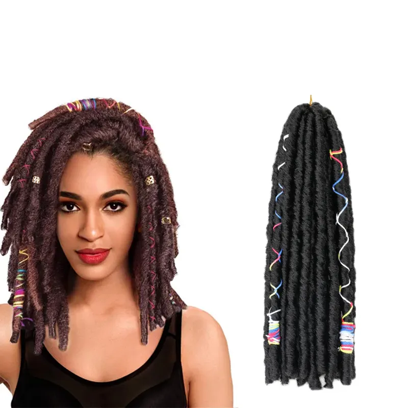 Vente en gros de tresses synthétiques au crochet Faux cheveux locks doux au crochet pour dreadlocks avec ligne de couleur