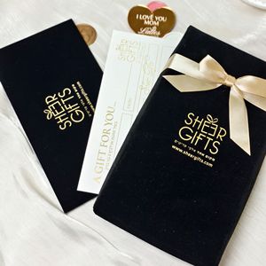 Fancy Velvet Gift <b>Box</b> Packaging with Satin Ribbon and Customized Gift <b>Card</b> Holder Greeting <b>Card</b> with Envelope - Product Image 1